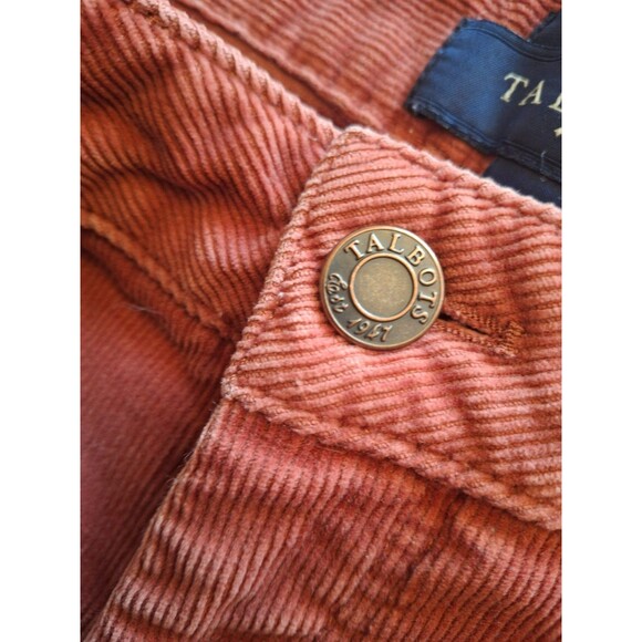 Talbots Heritage Salmon Corduroy Pants High Rise Straight Leg Women’s Size 14 - Picture 5 of 7